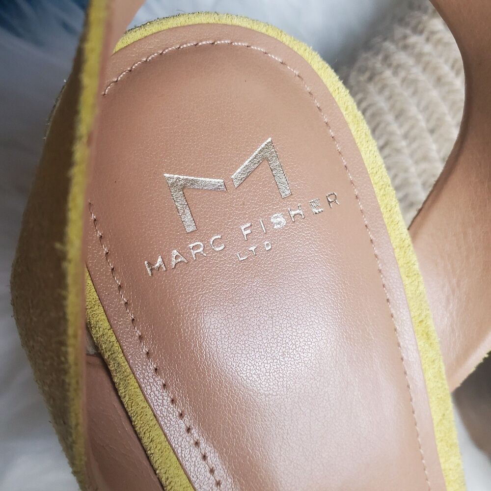 Marc Fisher Yellow Braided Espadrille Platform Sandals - Picture 9 of 10